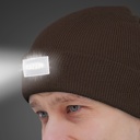 Brown LED Headlamp Beanie for Men and Women