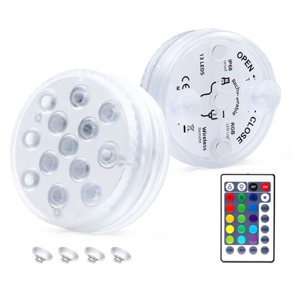 Submersible RGB LED Pool Lights with 16 Colors and Suction Cups