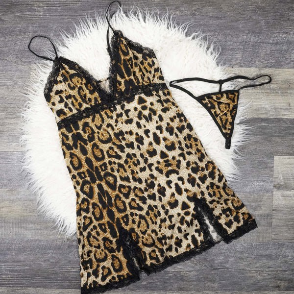 Leopard Print Sleepwear Lingerie