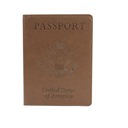 Brown Passport Holder with CDC Vaccination Card Protector - 13 Colors