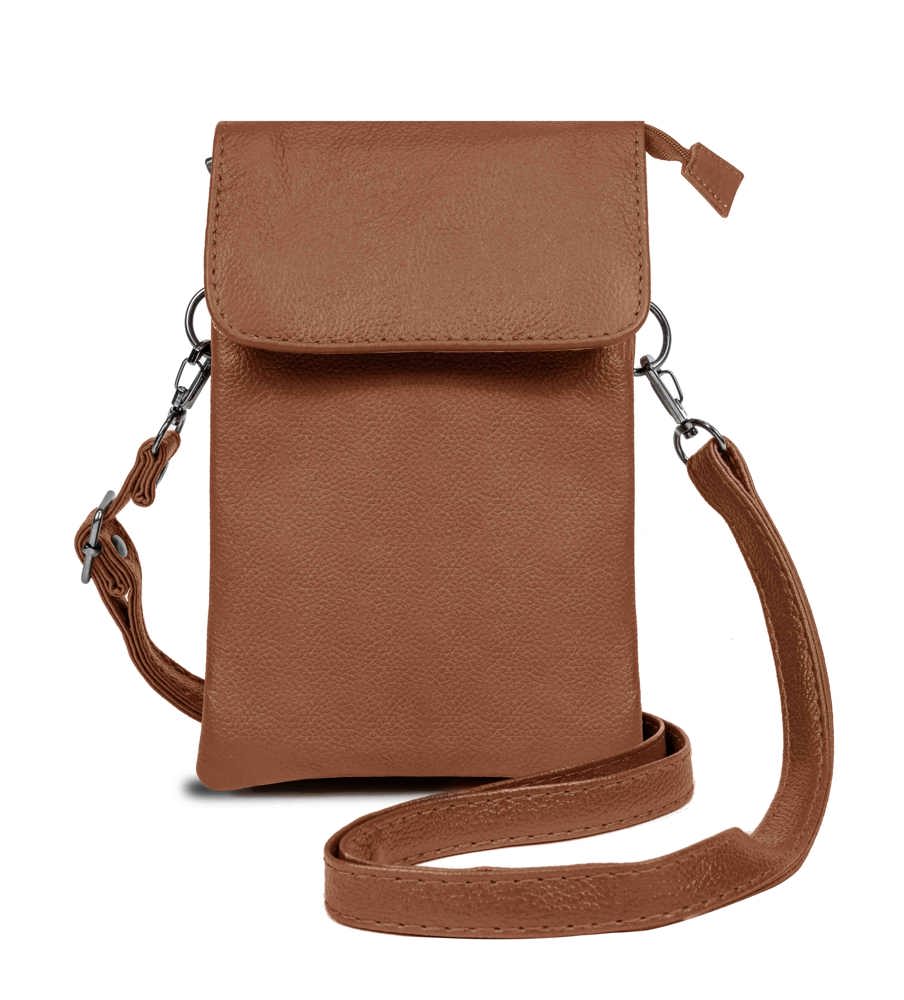 Genuine Leather Cell-Phone Crossbody Wallet Purse