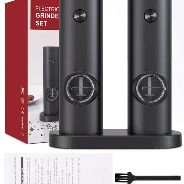 Electric Set of 2 Salt and Pepper Grinder