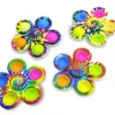  4 Pack Tie-Dye Fidget Spinner Popper Toy