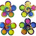  4 Pack Tie-Dye Fidget Spinner Popper Toy