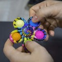  4 Pack Tie-Dye Fidget Spinner Popper Toy