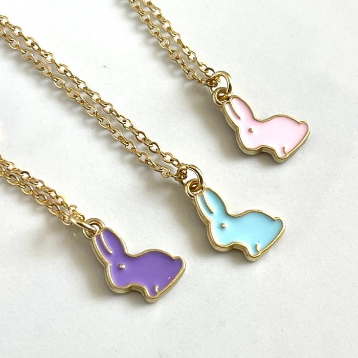 Easter Bunny Peep Necklace - Blue, Pink, Purple 