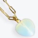 Opalite Glow Gold Paperclip-Style Charm Necklaces