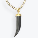 Hematite Tusk Gold Paperclip-Style Charm Necklaces