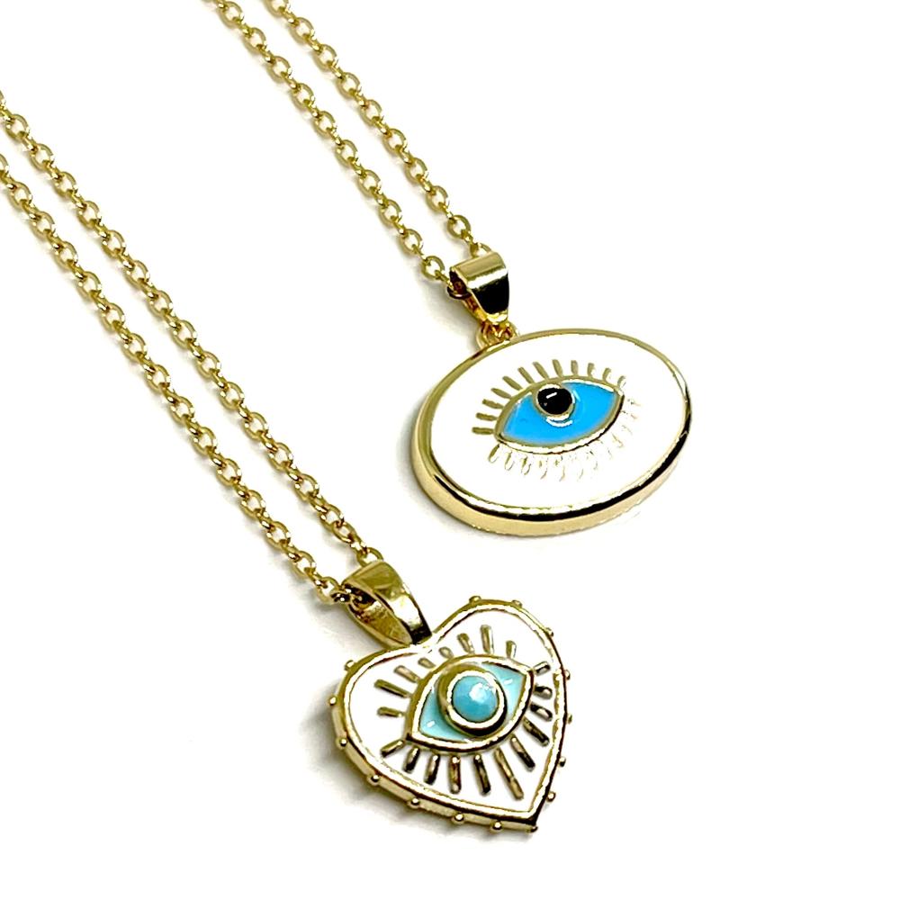 Evil Eye Heart Necklace