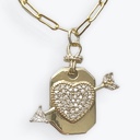 Heart & Arrow Gold Paperclip-Style Charm Necklaces