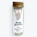  Rose Quartz Gemstone Bullet Point Necklace 