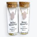  Rose Quartz Gemstone Bullet Point Necklace 