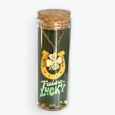 Clover Lucky Gold Charm Necklace St. Patrick’s Day 