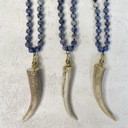  Deer Antler Tine & Gemstone Knotted Handmade Necklace Boho 