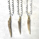  Deer Antler Tine & Gemstone Knotted Handmade Necklace Boho 