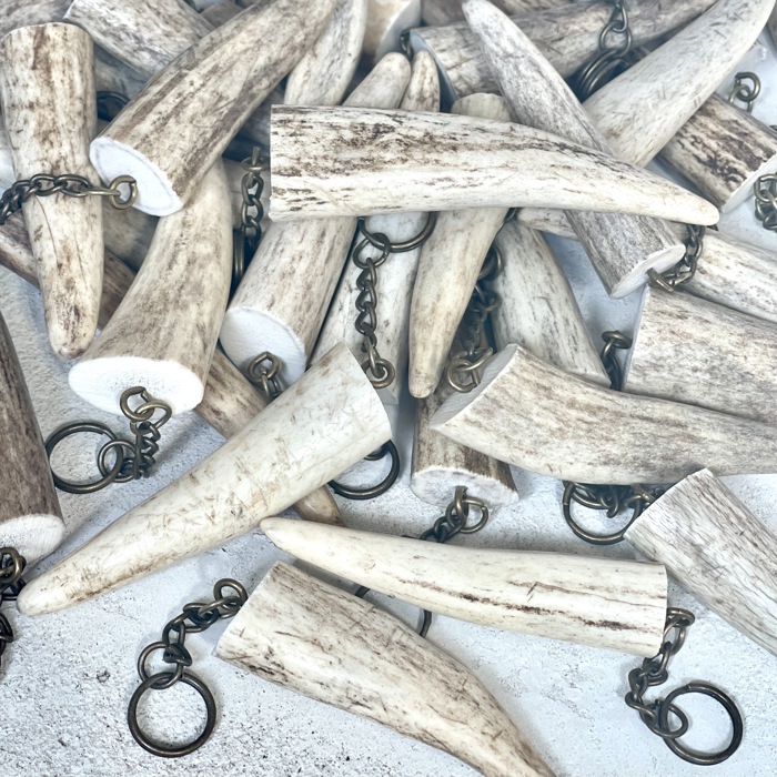 Deer Antler Tine Keychain Keyring