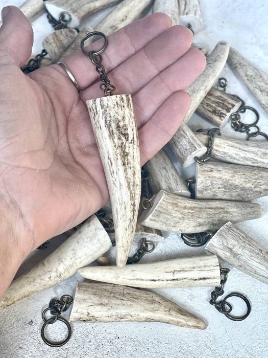 Deer Antler Tine Keychain Keyring