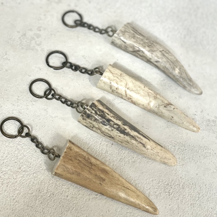 Deer Antler Tine Keychain Keyring