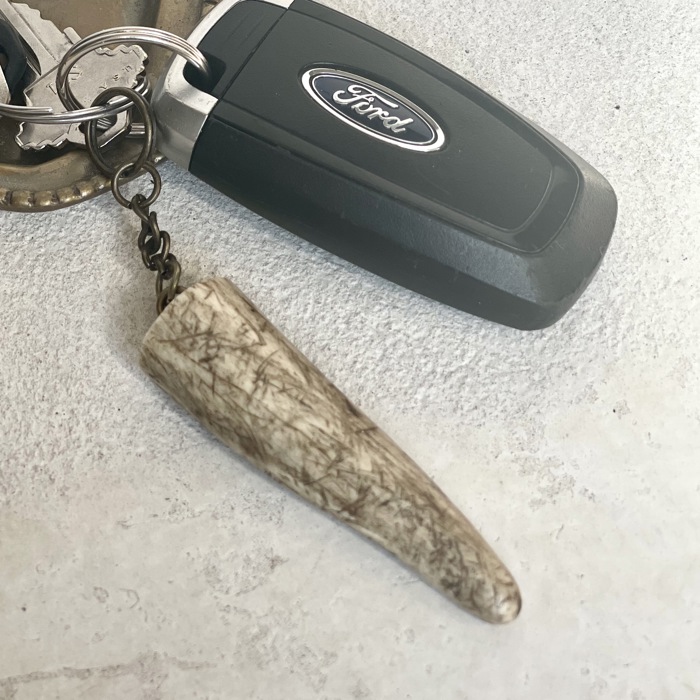 Deer Antler Tine Keychain Keyring