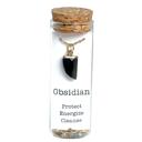  Obsidian Gemstone Horn Tusk Gold Necklace  