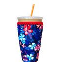 Hawaiian Floral Large 32oz Iced Coffee Sleeves - 3 Sizes