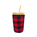 Buffalo Plaid Medium 22-24oz Iced Coffee Sleeves - 3 Sizes