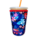 Hawaiian Floral Medium 22-24oz Iced Coffee Sleeves - 3 Sizes