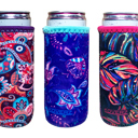 PAISLEY & TROPICS 3-PACK Slim Can Koozies | 3-Pack 