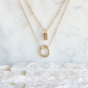 Gold-Plated Claire double layer necklace