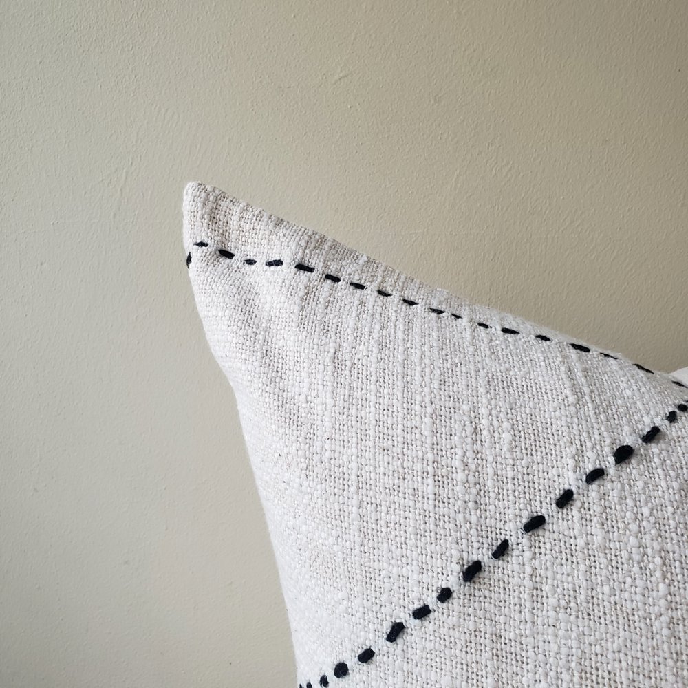 Neutral Striped Boho Pillow