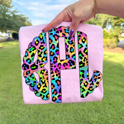 Neon Leopard Monogram Tshirt