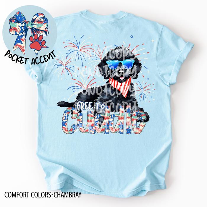 Black Doodle Free to Cuddle T-Shirt