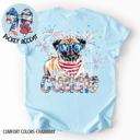 XXXL Pug Americana Free to Cuddle Graphic Tee