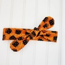  Donna Knotted Headband - Black Cats on Orange