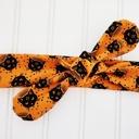  Donna Knotted Headband - Black Cats on Orange