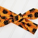  Donna Knotted Headband - Black Cats on Orange