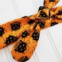  Donna Knotted Headband - Black Cats on Orange