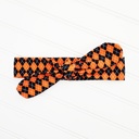  Donna Knotted Headband - Orange and Black Argyle
