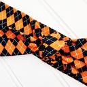  Donna Knotted Headband - Orange and Black Argyle