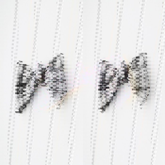 Alice Bow - Black and Gray Plaid