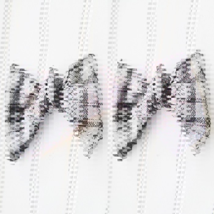 Alice Bow - Black and Gray Plaid