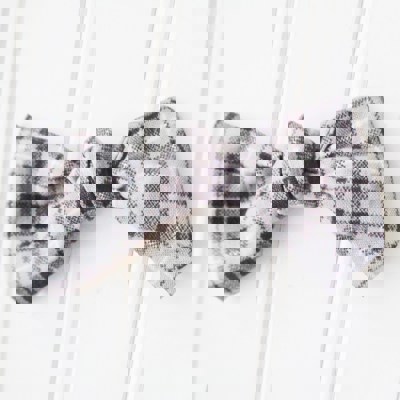 Alice Bow - Black and Gray Plaid