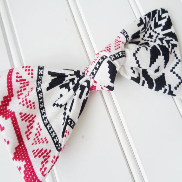 Alice Bow - Black and Red Snowflakes