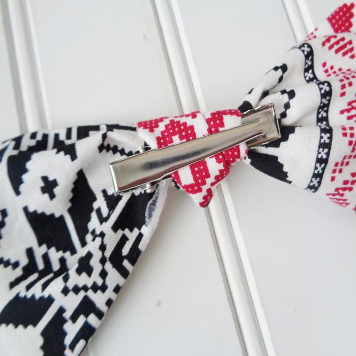 Alice Bow - Black and Red Snowflakes