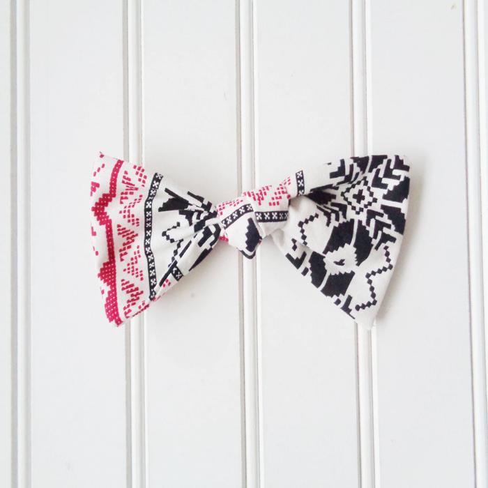 Alice Bow - Black and Red Snowflakes