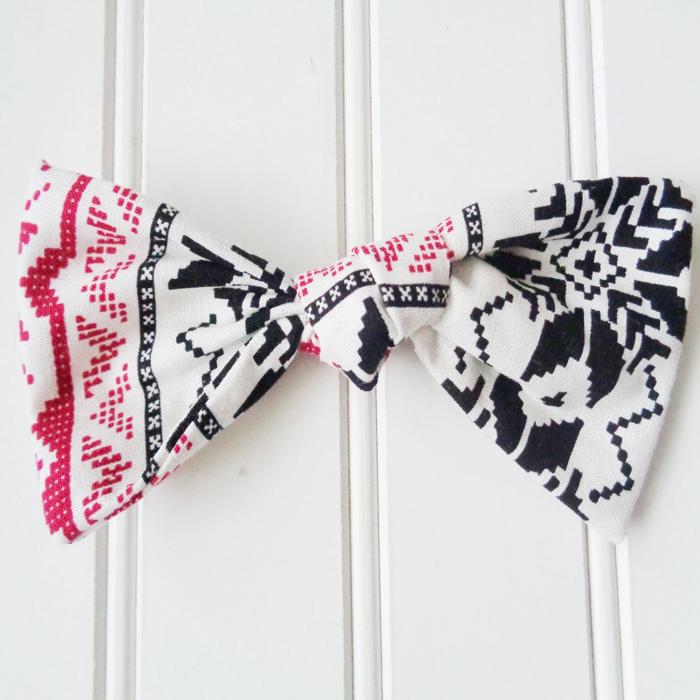 Alice Bow - Black and Red Snowflakes