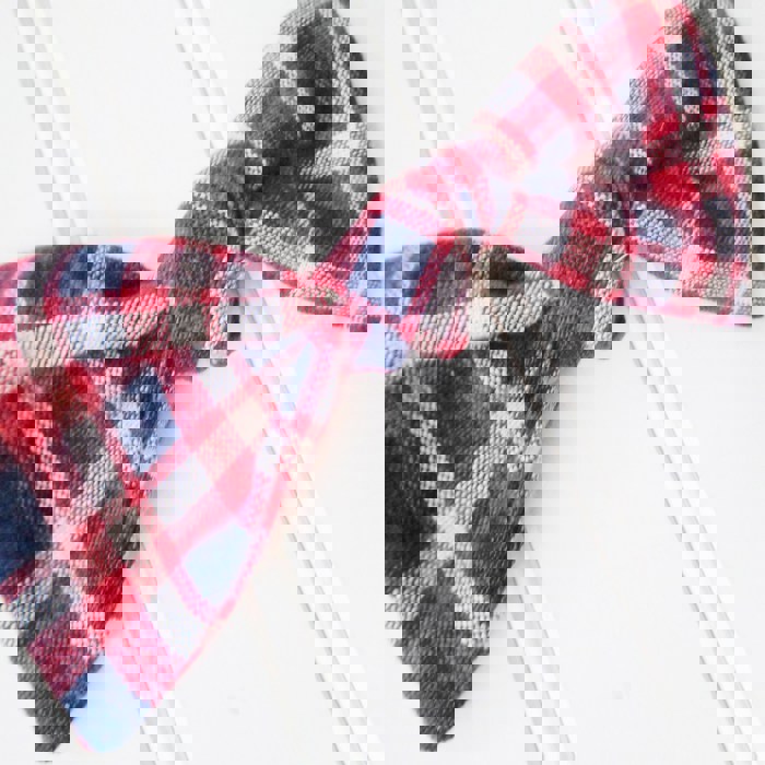 Alice Bow - Navy and Red Plaid