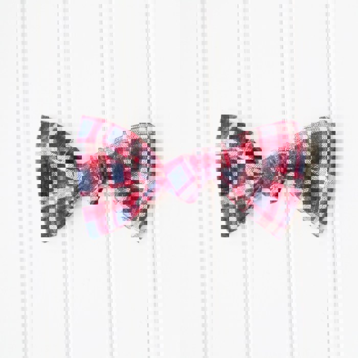 Alice Bow - Navy and Red Plaid