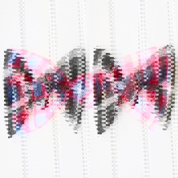 Alice Bow - Navy and Red Plaid