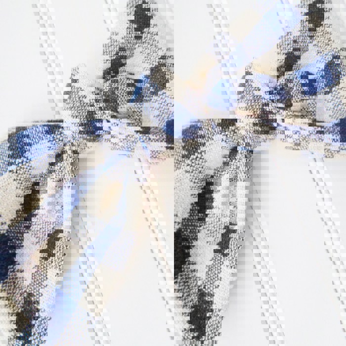 Alice Bow - Navy and Tan Gingham